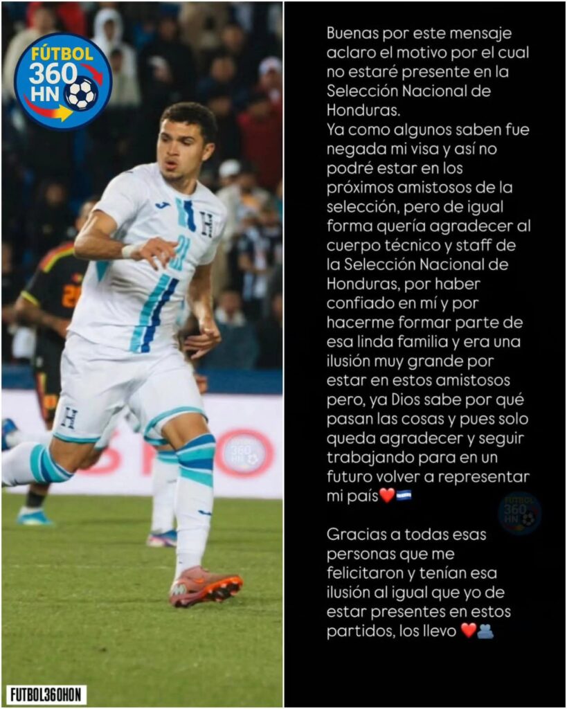ERICK PUERTO ES BAJA EN LA SELECCIÓN DE HONDURAS POR PROBLEMAS DE VISA Fb Img 17800978560304341879978569440200 819x1024